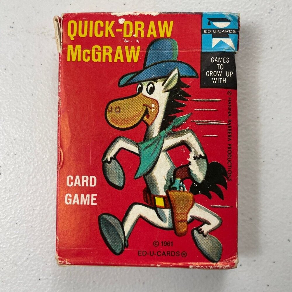 1961 Quick Draw McGraw Ed-U-CARDS In Original Box/Instructions - Lightly Used